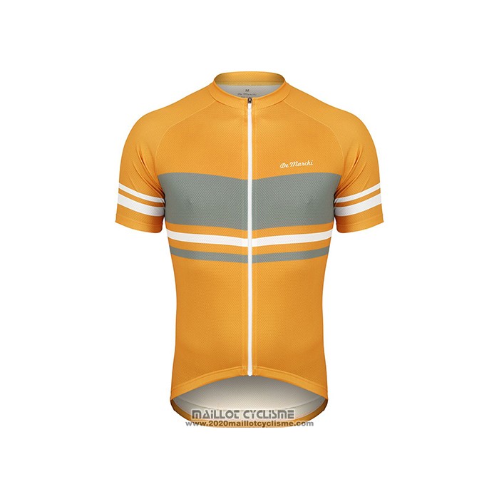 2021 Maillot Cyclisme de Marchi Jaune Gris Manches Courtes et Cuissard